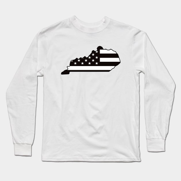 Black and White Flag Kentucky Long Sleeve T-Shirt by DarkwingDave